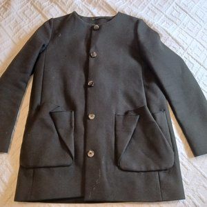 Cos olive jacket with pleat detail size 4